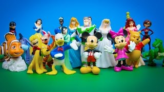 Disney Characters Princesses 30 Figurines Mickey Mouse Pooh Incredibles Finding Nemo Toy Story [upl. by Enelyk]