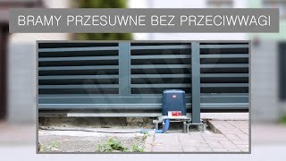 Aluminiowa brama przesuwna bez przeciwwagi automatyczna Alfen N01 z montażem w Pruszczu Gdańskim [upl. by Anuahsed]