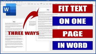 How to Fit Text to One Page in Word  Microsoft Word Tutorials [upl. by Timi177]