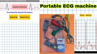 Portable ECG Machine using Arduino Nano  AD8232  Bluetooth  Mobile Application [upl. by Hennahane]