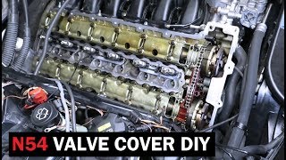 BMW N54 Valve Cover Gasket DIY [upl. by Saxon497]