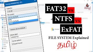 FAT32 VS NTFS VS ExFAT  Windows File System Explained in TAMIL [upl. by Shumway740]