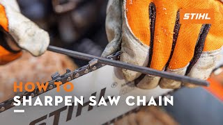 How to Sharpen Saw Chain  STIHL Tutorial [upl. by Nathan955]