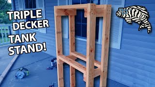 How To DIY FISH TANK STAND 20 Gallon Aquarium Rack  TRIPLE DECKER [upl. by Loni453]