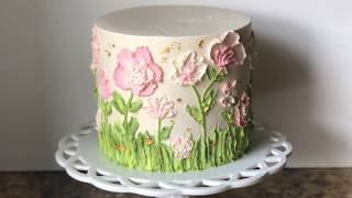 Painted Buttercream Flower Cake Tutorial [upl. by Pegasus]