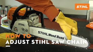 How To Adjust STIHL Saw Chain  STIHL Tutorial [upl. by Ilario]