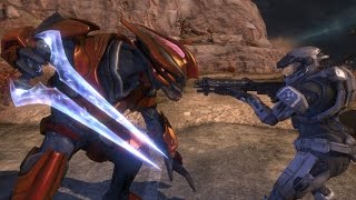 Halo Reach AI Battle  Spartan IIIs vs Elites [upl. by Haleelahk]