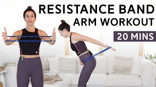 Resistance Band Arm Workout  Triceps Biceps Shoulders [upl. by Sternick451]