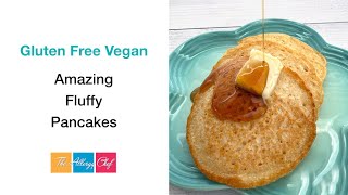 Amazing Fluffy Pancakes Gluten Dairy Egg Free AND Vegan [upl. by Tailor825]