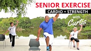 Senior fitness STRENGTH TRAINING  CARDIO CORE exercises for seniors  Balance workout for seniors [upl. by Demitria]