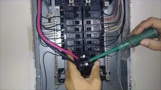 Install a new 240 Volt 50 Amp cable for Electrical Range  Part 3  Connection To Circuit Breaker [upl. by Ettenyar440]