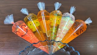 Making CLEAR Slime With Funny Piping Bags  ORANGE SLIME  Satisfying CLEAR Slime Smoothie 945 [upl. by Maer241]