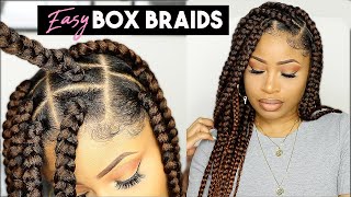 EASY SUMMER BOX BRAIDS beginner friendly [upl. by Aneekal]