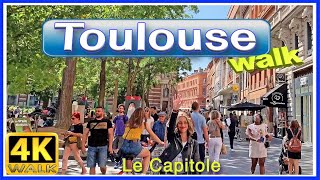 【4K】WALK TOULOUSE Le CAPITOLE France 4k video VIRTUAL WALK [upl. by Pooley581]