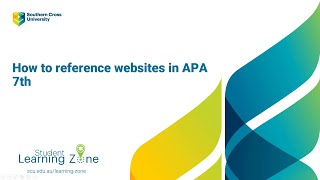 Referencing websites in APA 7th [upl. by Suiram698]