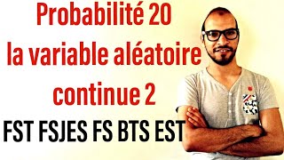 Probabilité 20  la variable aléatoire continue 2 s2lafac adnantaalim [upl. by Yesrod]