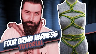 Four Braid Harness Tutorial Self Tie pt3 [upl. by Hedveh12]