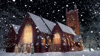 Christmas Eve Ambience  Relaxing Christmas Church and Falling Snow Sounds [upl. by Nonnag]