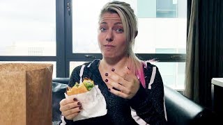 Alexa Bliss tastes Shake Shack for the very first time SummerSlam Diary [upl. by Cowden663]