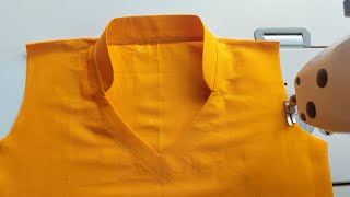 Easy Half Collar Neck Cutting And Sewing Professional Tailoring [upl. by Onaicram]