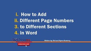 How to Add Different Page Numbers to Different Sections in Word  TechTricksGh [upl. by Middlesworth]