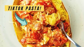 Baked Feta Pasta with Spaghetti Squash [upl. by Ahsiekram]