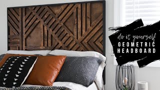 DIY Headboard With Geometric Wood Pattern [upl. by Monk399]