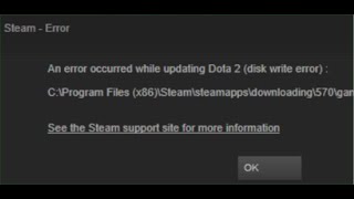 Fix Dota 2 Disk Write Error On Steam An Error Occurred While Updating Dota 2 Disk Write Error [upl. by Adnohral]