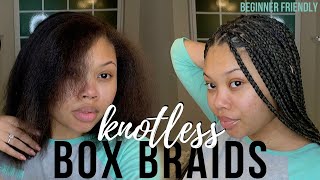 How To Do Knotless Box Braids On Yourself FOR BEGINNERS [upl. by Annawad]