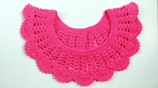 Very easy crochet collar  crochet neck design  কুশিকাটার গলার ডিজাইন [upl. by Vinaya184]