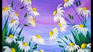 EASY Spring Flowers Acrylic Painting on Canvas for Beginners lovespringart2017  TheArtSherpa [upl. by Nroht]