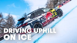 Mattias Ekström Drives Up Worlds Most Challenging Ski Slope [upl. by Ecnerolf583]