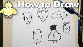 Drawing How To Draw Easy Cartoon Faces Step by Step [upl. by Otsirc306]