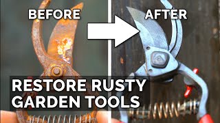 Easiest Way to Restore Rusty Garden Tools [upl. by Geer]