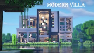 Minecraft  Modern HouseVilla amp INTERIOR ｜How to Build in Minecraft [upl. by Shuler]