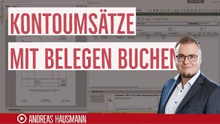 DATEV Unternehmen online Kontoumsätze mit Belegen buchen [upl. by Goldina]