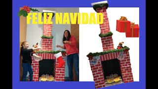 COMO hacer CHIMENEA de CARTON para NAVIDAD FIREPLACE🔥 [upl. by Norword]