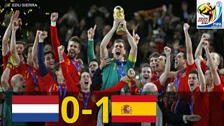 ⚽► España vs Holanda 10 FINAL MUNDIAL SUDÁFRICA 2010  Extended Highlights 11072010 [upl. by Aivekal376]