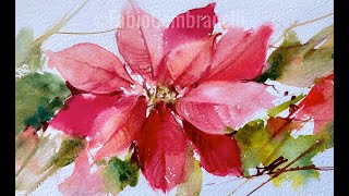 WatercolorAquarela Demo  Poinsettia II [upl. by Imar]