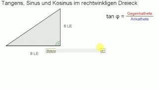 Winkelberechnung im rechtwinkligen Dreieck [upl. by Aiset]