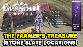 The Farmers Treasure Guide All 4 Stone Slate Locations In Genshin Impact [upl. by Ekram]