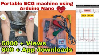 Portable ECG Machine using Arduino Nano  AD8232  Bluetooth  Mobile App Engineeringfacts [upl. by Crowell431]