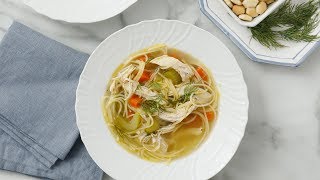 Easy Chicken Noodle Soup  Martha Stewart [upl. by Aronle]