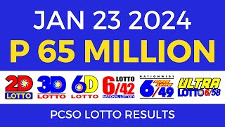 Lotto Result January 23 2024 9pm PCSO [upl. by Hgieliak477]