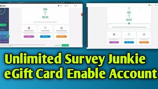 How To Survey Junkie eGift Card Account Enable  Survey Junkie 3 Option Enable Account [upl. by Lavona]