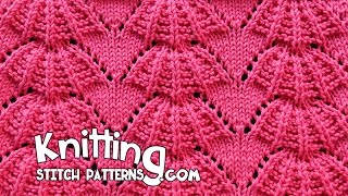 Knitting Stitch Patterns · Oct 3 2016 Parasol stitch「 Lace Knitting 」 [upl. by Akim389]