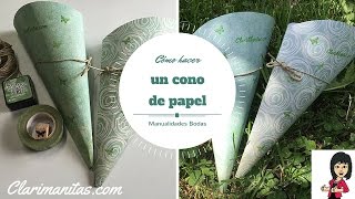 Como hacer un cono de papel [upl. by Egnalos]