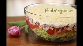 Eisbergsalat mit Dressing Rezept RECIPE iceberg lettuce [upl. by Thorstein]