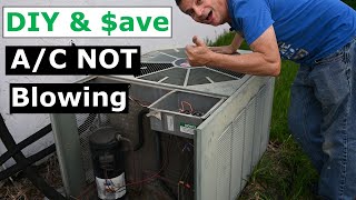 DIY Fix AC Compressor Fan Not turning On Just Humming [upl. by Yrehcaz983]