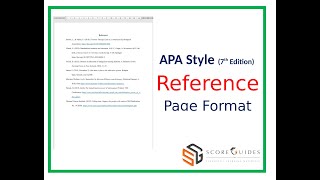 APA Style 7th Reference Page Format [upl. by Silevi]